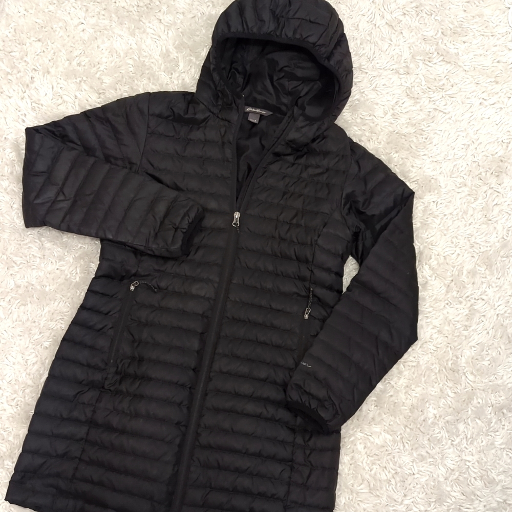 Eddie Bauer Microlight Down Coat Size S Black